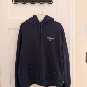 All Saints Men's Dark Blue Hoodie